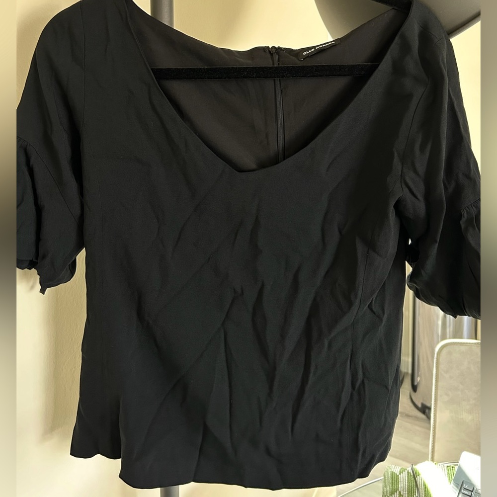 Club Monaco black mid sleeve top